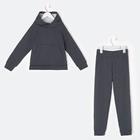 Костюм для мальчика (свитшот, брюки) MINAKU: Casual collection цвет графит, рост 104 - фото 26599009