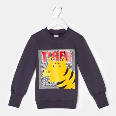 Свитшот для мальчика MINAKU: Casual Collection KIDS, серый, рост 128 см