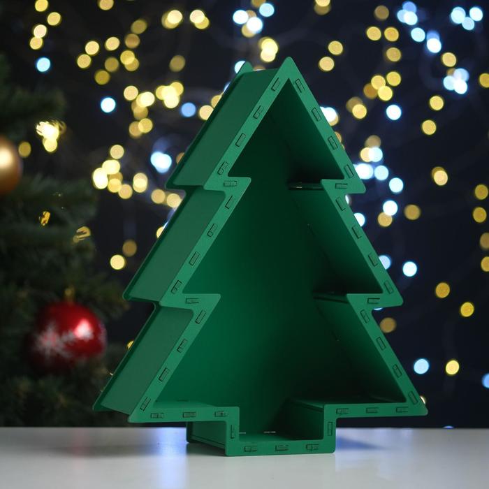 Подарочная упаковка «Ёлка», 24.5×8.5×29.5 см, МДФ 3 мм, зелёный - Фото 1