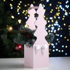 Ящик подарочный «Ёлка», упаковка, 12×12×42, МДФ 6 мм, розовый пастель - Фото 1