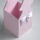 Ящик подарочный "Ёлка" (12*12*42) Дерево, МДФ 6 мм, окрашен., оформл., Розовый пастель-белый - Фото 5