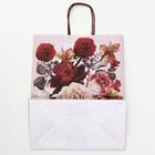 Пакет крафт "Нарисованные цветы", 22 х 12 х 27 см (комплект 10 шт) - фото 33668848