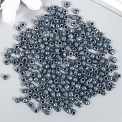 Бисер круглый размер 6/0 «Серый с перламутром», 20 г