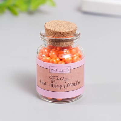 Бисер круглый 6/0 в бутылочке «Оранжевый апельсин», 20 г