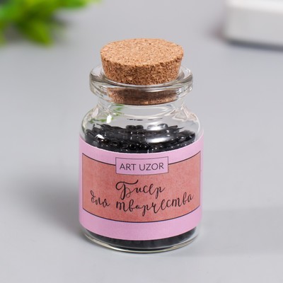 Бисер круглый 12/0 в бутылочке «Чёрная ночь», 20 г