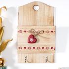 Крючки декоративные дерево с карманом "Ленты из сердец" 26х15,2х5 см - фото 296848655