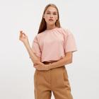 Футболка женская MINAKU OVERSIZE FIT: цвет бежевый, р-р 42 - Фото 4
