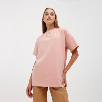 Футболка женская MINAKU OVERSIZE FIT: цвет бежевый меланж, р-р 50