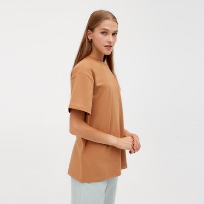 Футболка женская MINAKU OVERSIZE FIT: цвет песочный, р-р 48