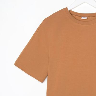 Футболка женская MINAKU OVERSIZE FIT: цвет песочный, р-р 48