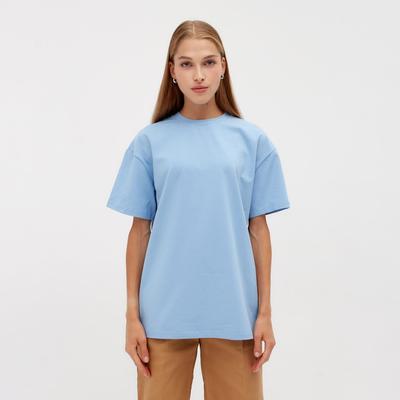 Футболка женская MINAKU OVERSIZE FIT: цвет голубой, р-р 42