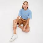 Футболка женская MINAKU OVERSIZE FIT: цвет бежевый меланж, р-р 50 - Фото 4