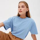 Футболка женская MINAKU OVERSIZE FIT: цвет бежевый меланж, р-р 50 - Фото 5