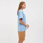 Футболка женская MINAKU OVERSIZE FIT: цвет голубой, р-р 46 - Фото 2