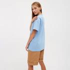 Футболка женская MINAKU OVERSIZE FIT: цвет голубой, р-р 46 - Фото 3