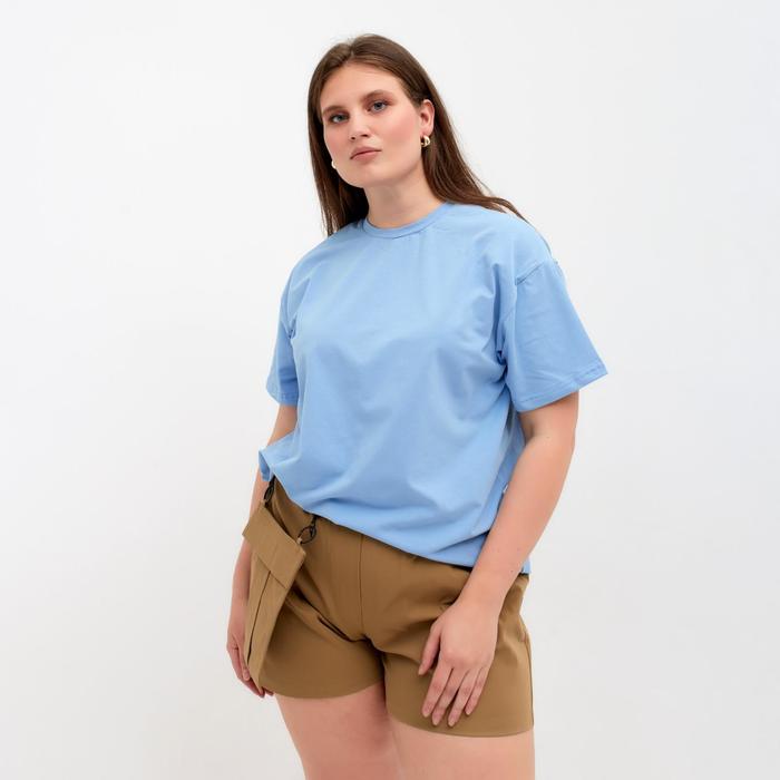 Футболка женская MINAKU REGULAR FIT: цвет голубой, р-р 52 - Фото 1