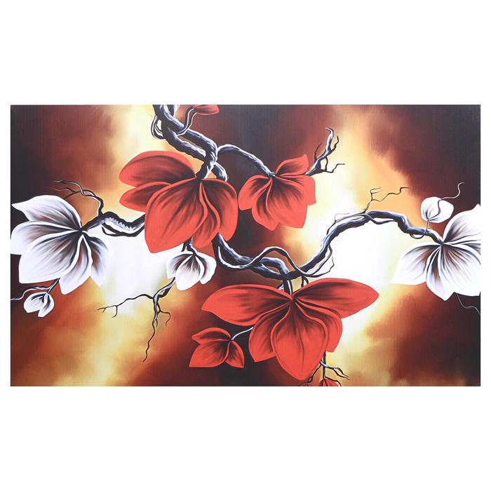 Картина на холсте "Огненные цветы" 60х100 см - Фото 1