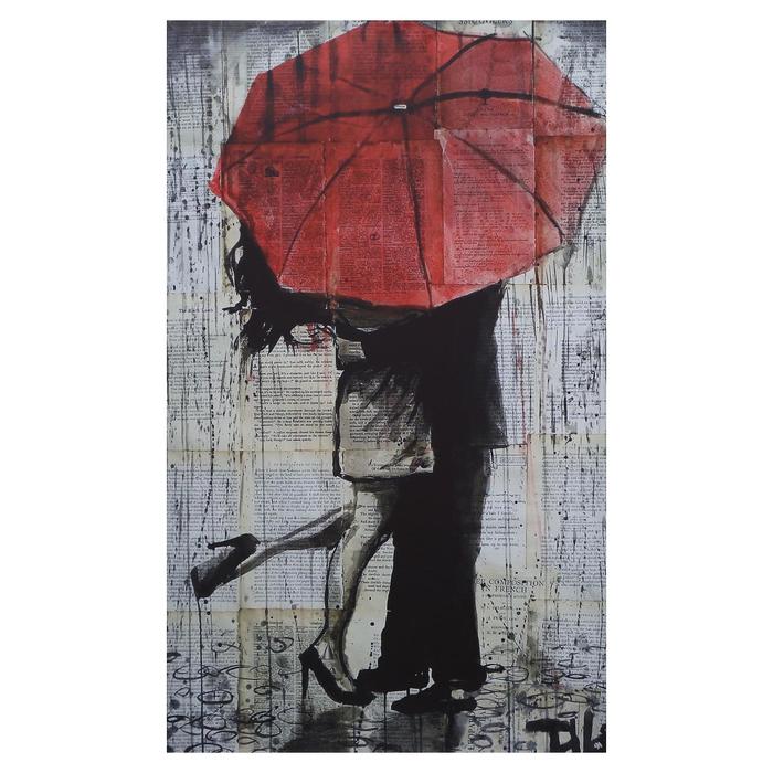 Картина на холсте "Любовь под дождём" 60х100 см - Фото 1
