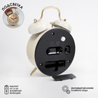 Часы-будильник «Пеннант», бесшумные, с подсветкой, d=9 см, 17×11.5 см, белые - Фото 2