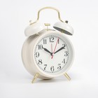 Часы-будильник «Пеннант», бесшумные, с подсветкой, d=9 см, 17×11.5 см, белые - Фото 4