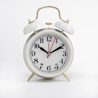 Часы-будильник «Пеннант», бесшумные, с подсветкой, d=9 см, 17×11.5 см, белые - Фото 3