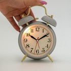 Будильник «Пеннант», с подсветкой, d=9 см, 17×11.5 см, от батарейки АА, серый - Фото 3