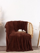 Плед «Этель», 180×200 см, корал-флис, коричневый - Фото 4