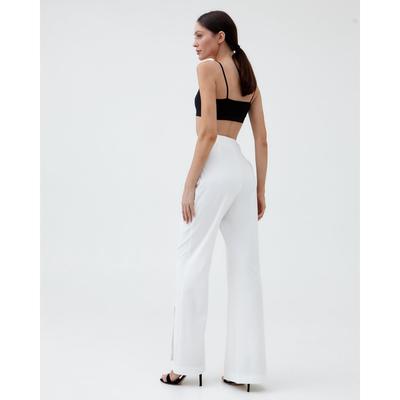 Брюки женские прямые с разрезами MIST, размер 46, белые