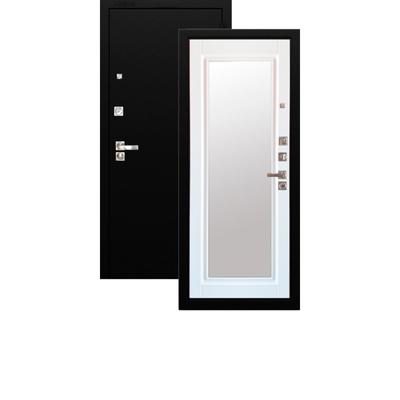 Входная дверь ARGUS «ДА96 Крейзи», 970 × 2060 мм, левая, цвет чёрный шёлк / софт милк