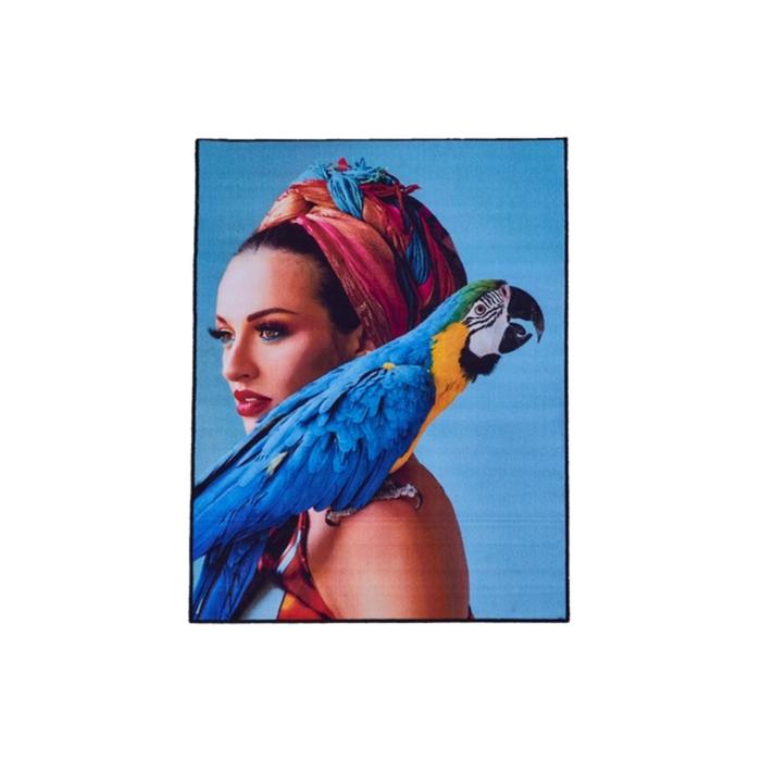Ковёр «Розетта Дижитал», размер 110х170 см., принт девушка с попугаем - Фото 1