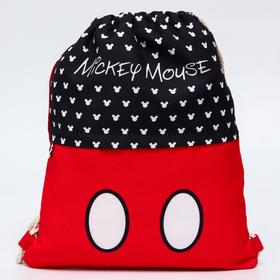 Мешок для обуви с карманом, 28×37 см, Микки Маус
