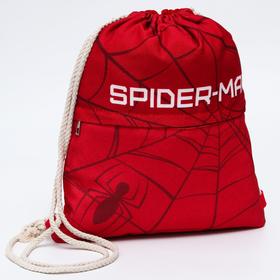 Мешок для обуви с карманом, 28х37 см, Человек-паук