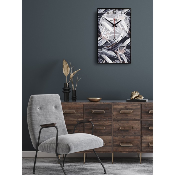 Часы-картина настенные, интерьерные "Стрелиция", плавный ход, 57 х 35 х 4 см - фото 1902887993