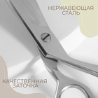 Ножницы закройные, скошенное лезвие, 9", 23 см, цвет серебряный - фото 9574037
