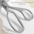 Ножницы закройные, скошенное лезвие, 9", 23 см, цвет серебряный - фото 9574038