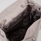 Рюкзак молодёжный, отдел на шнурке, наружный карман, цвет бежевый - Фото 4