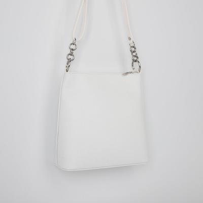 Кросс-боди, отдел на молнии, наружный карман, длинный ремень, цвет белый