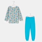 Пижама детская, цвет серый/звёзды, рост 98 см - фото 35240072