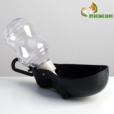 Поилка прогулочная фигурная, 300 мл, с мягким носиком, чёрная