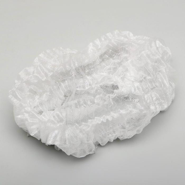 Шапочка медицинская Шарлотта 10 г/м белая р-р 54-65 см спанбонд 100 шт./уп - Фото 1