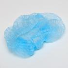 Шапочка медицинская Шарлотта 10 г/м голубая р-р 54-65 см спанбонд 100 шт./уп - Фото 1