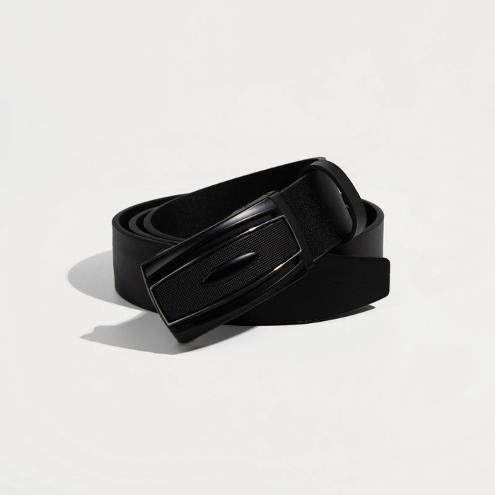 Ремень мужской, ширина 4 см, пряжка автомат, цвет чёрный - Фото 1