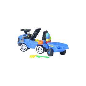 

Детская Каталка Everflo Builder truck, blue, c прицепом и кубиками