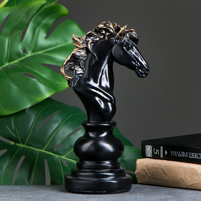 Фигура "Конь" черный, 11х14х26см - Фото 1
