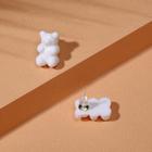Серьги акрил "Мармеладные мишки" гвоздики, цвет белый - Фото 2