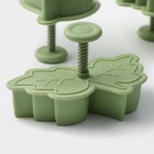Набор плунжеров кондитерских Доляна «Листва», 4 шт, цвет зелёный - Фото 3