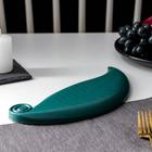 Блюдо для фруктов Доляна «Винтажный лист», 27×10.5×1.5 см, зелёное - Фото 3