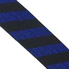 Резинка №24, размер 3,5 см 1 метр, цвет чёрный, синий полосы люрекс - фото 295236705
