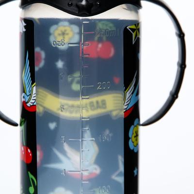 Бутылочка для кормления M&B Baby Rock, классическое горло, с ручками, от 0 мес, 250 мл., цилиндр