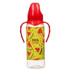 Бутылочка для кормления M&B «Арбузы», классическое горло, с ручками, от 3 мес., 250 мл., цилиндр - Фото 3